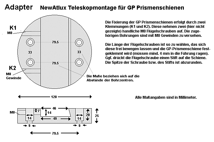 New-Atlux-Adapter GP-Schiene