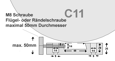 New Atlux Adapter GP-Schiene M8 Schraube